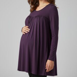 Fisoul News Women's Fashion Long Sleeve Blouse Purple